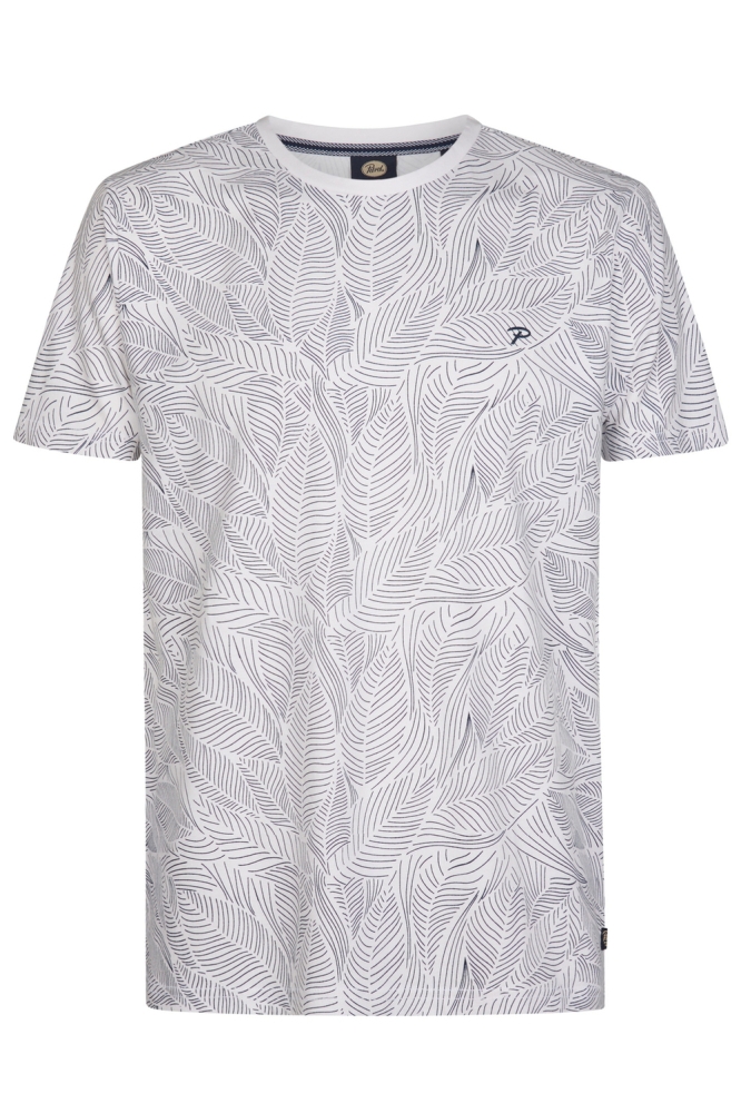 T SHIRT MET GRAFISCH PATROON M 1050 TSR116 0000 Bright White